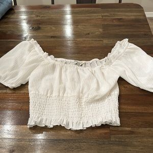 White crop top, off the shoulder, size M